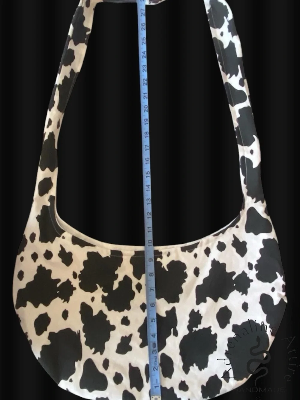 1-OF-1 HANDMADE COW PRINT HOBO BAG